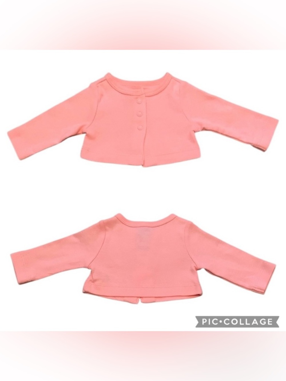 Carter’s Child Of Mine Preemie Pink Snap Cotton Cardigan Valentine’s Day.  V